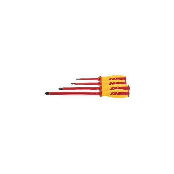 Electrician's screwdriver set for Phillips fully insulated- Number of screwdrivers: 4